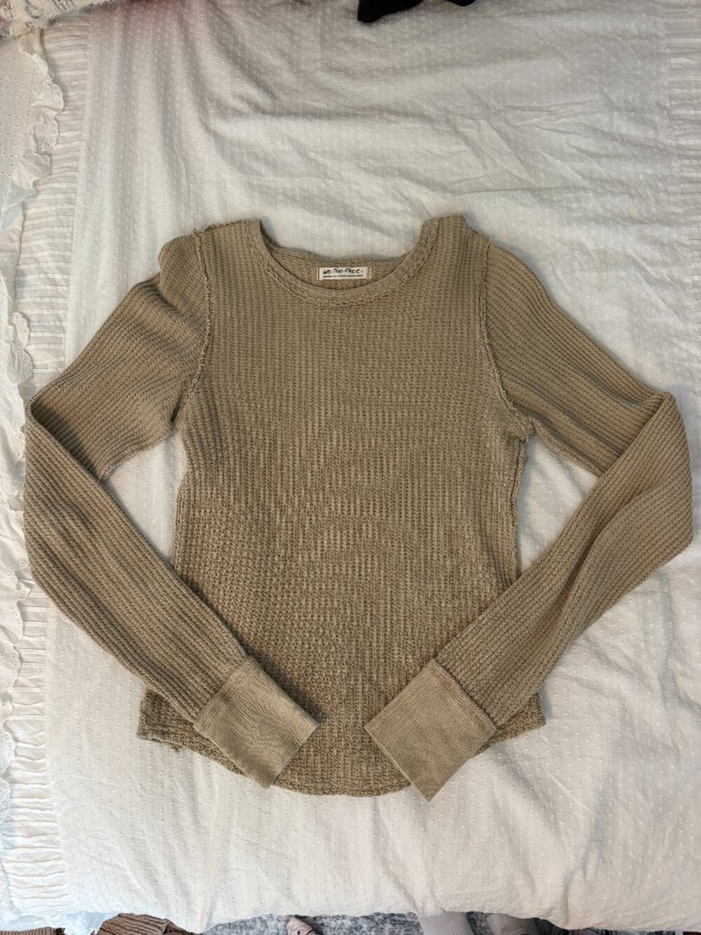 Free People We The Free Long Sleeve Thermal Waffle Long Sleeve